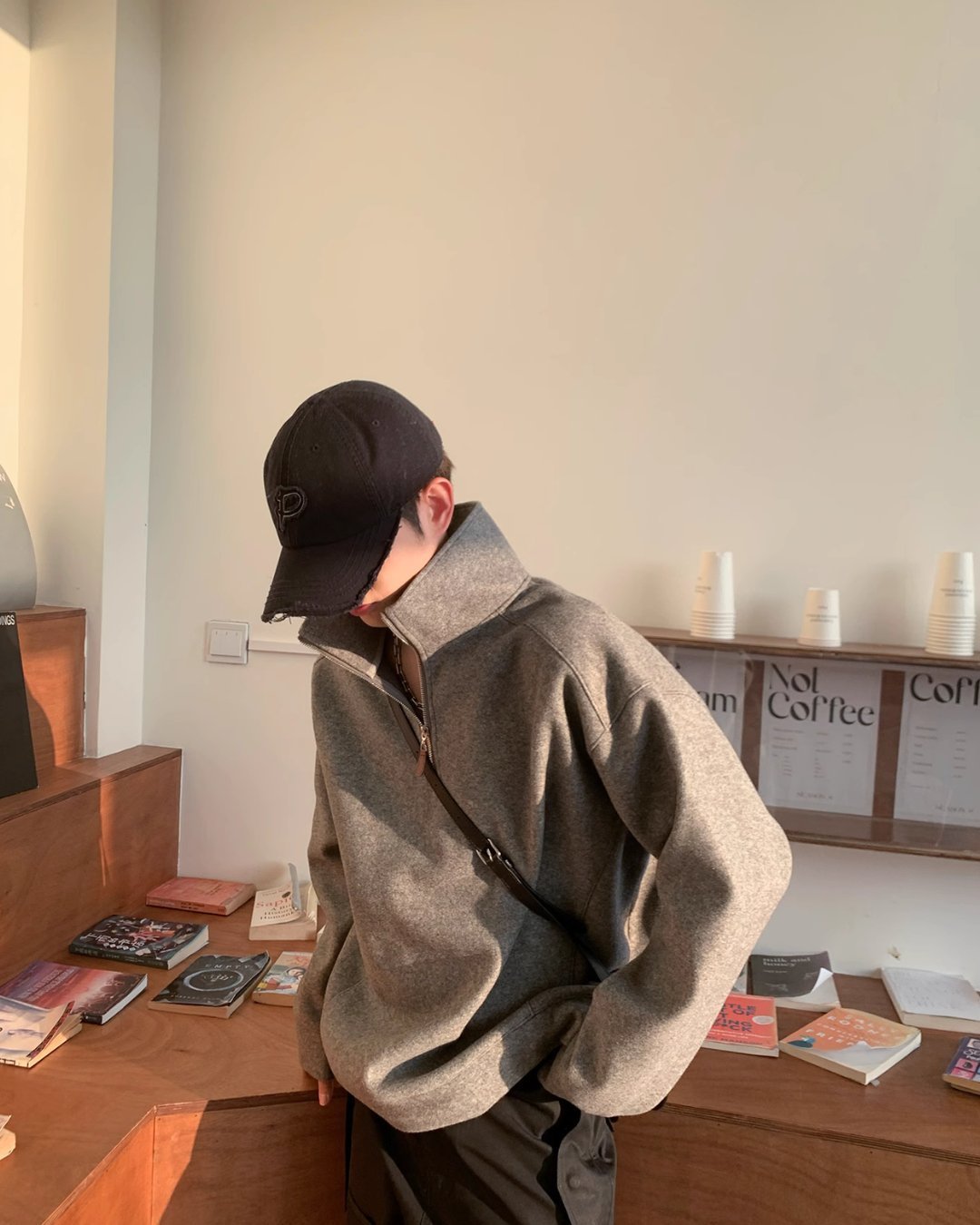 ハーフジップ スウェットシャツ 2色 ハイネック 韓国 cr3411 スウェットシャツ ハーフジップ 2色 ハイネック 韓国 sr3411