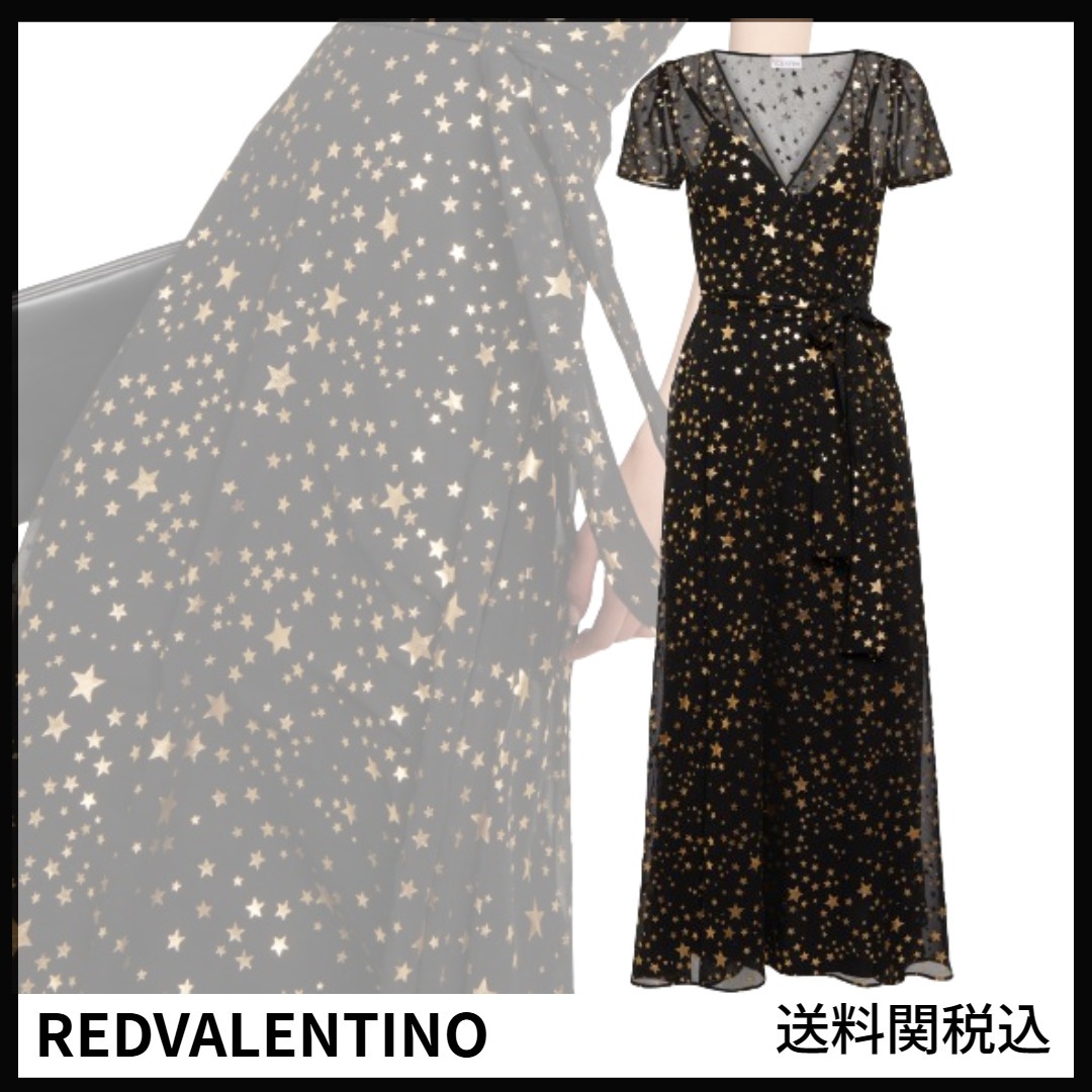 送料関税込み★REDVALENTINO★プリント・マキシ・ラップ・ドレス