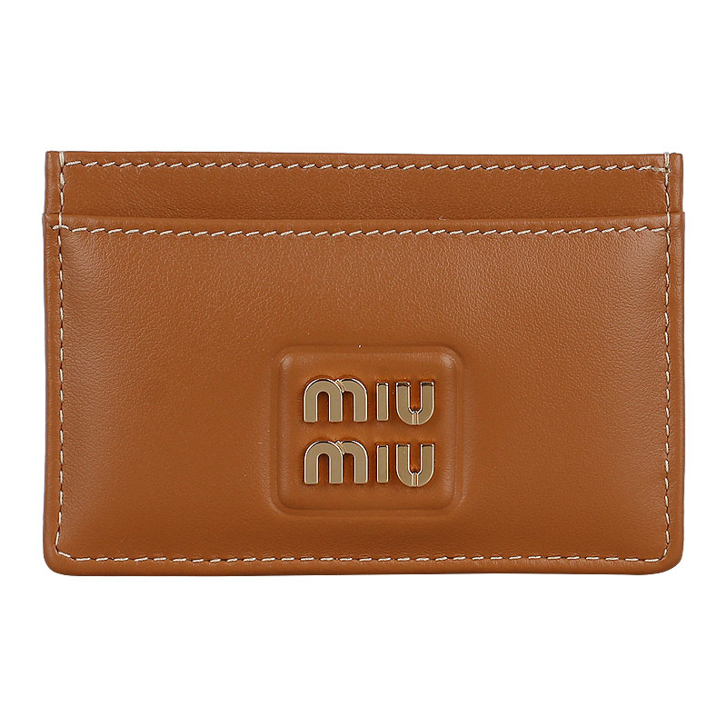 美意識を感じさせる◎*MIUMIU* レザーカードケース *メタルロゴ ☆送料関税込☆MiuMiu ミュウミュウ メタルロゴ カードケース