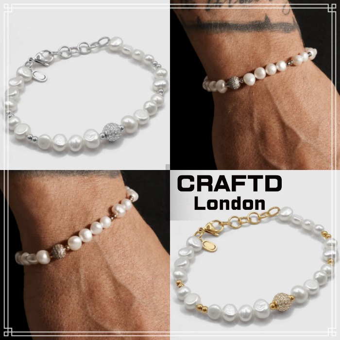 【CRAFTD London】Iced Beaded Real パール ブレスレット 2色