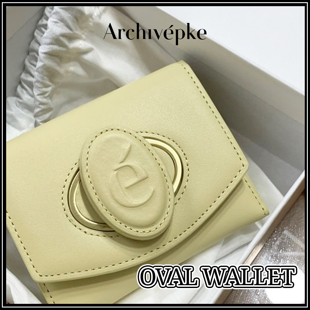 韓国人気財布【Archivepke】 Oval Wallet バターカラー◆送料込