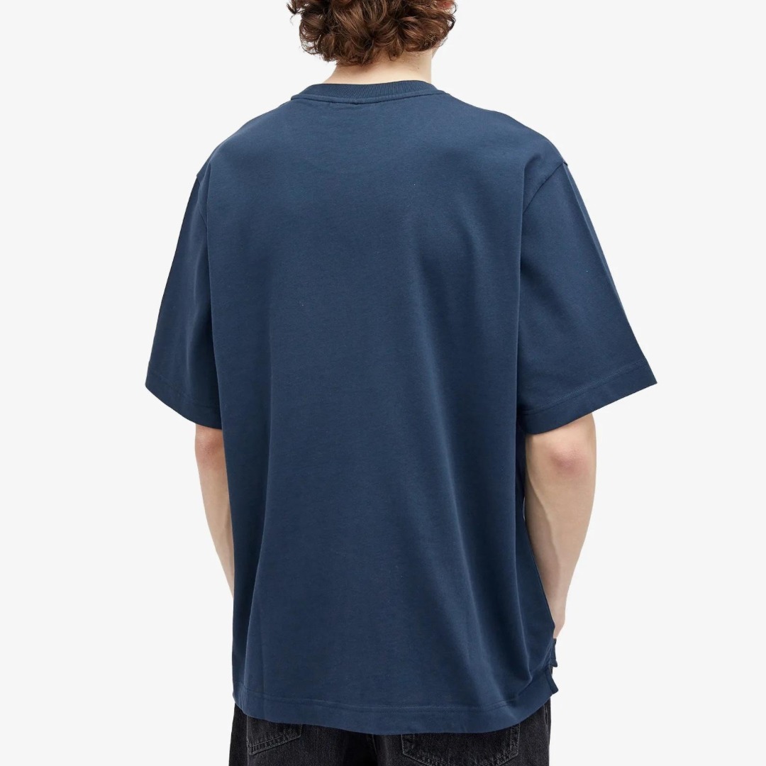 メゾンキツネ Tシャツ 半袖 ロゴ コットン ブルー/ネイビー メゾンキツネ Tシャツ 半袖 ロゴ コットン ブルー/ネイビー