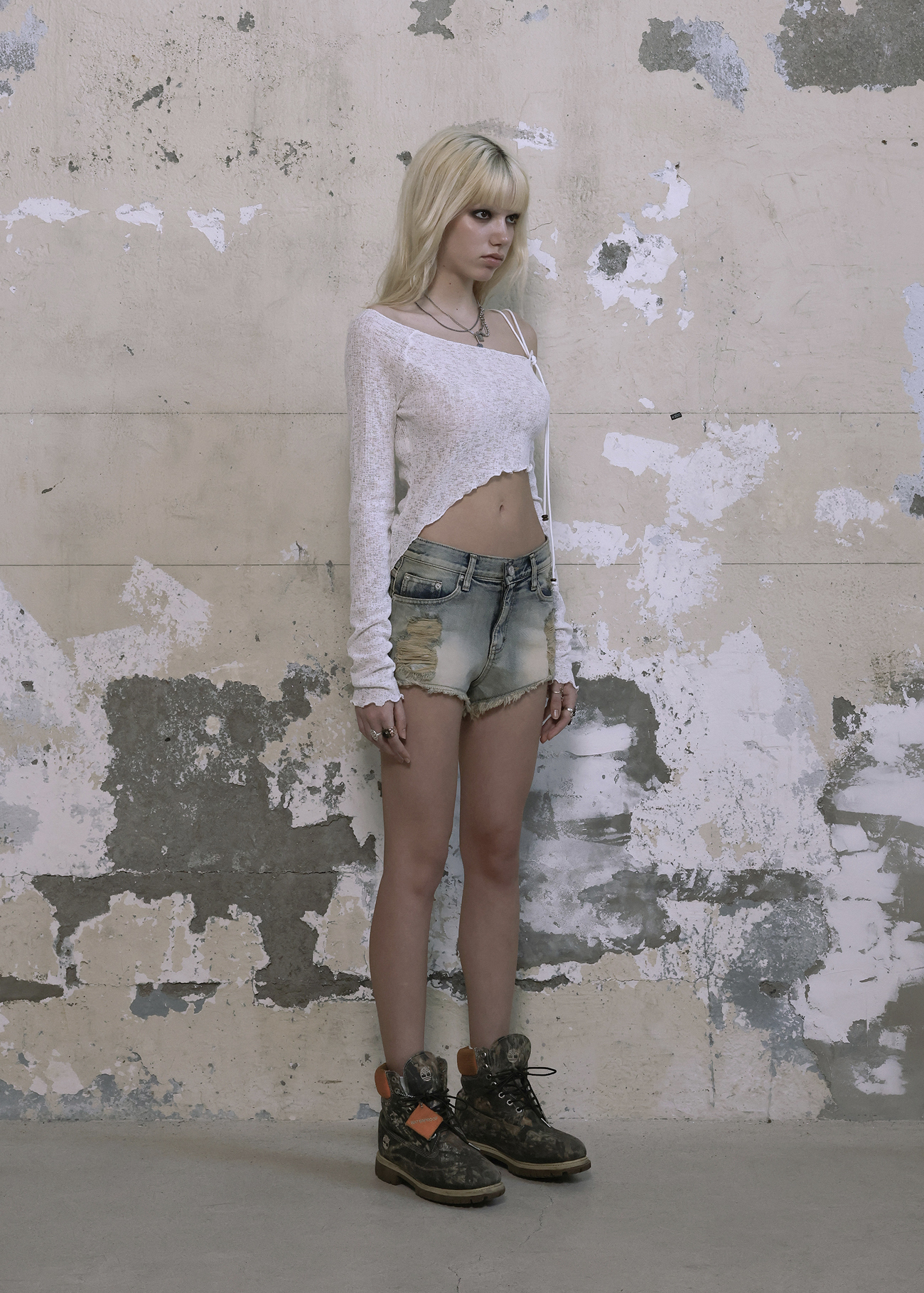 [人気] BOHEMSEO★24VER)DAMAGE WASHING SHORTS★デニムショーツ BOHEMIAN SEOUL】BOHEMSEO 24VER. DAMAGE WASHING SHORTS