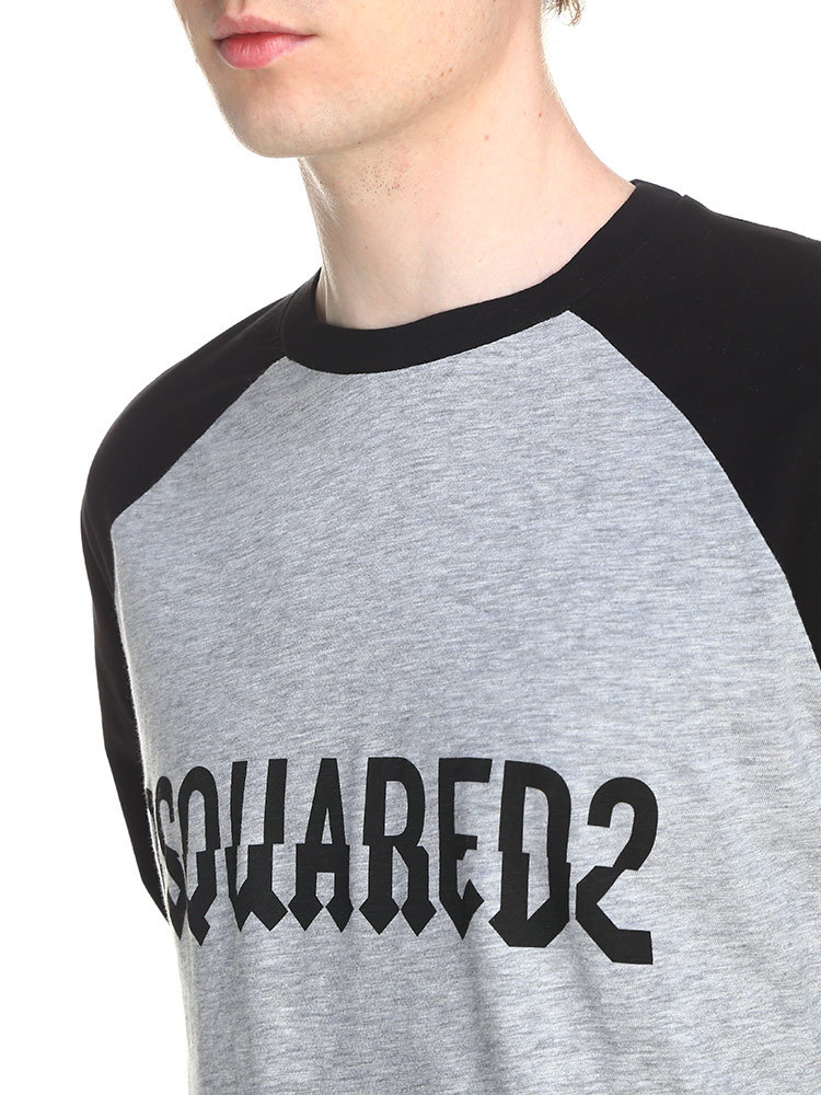 関税送料込【D SQUARED2】ロゴ 長袖Tシャツ D SQUARED2】袖ロゴ コットンジャージ 長袖 Tシャツ【送関込】