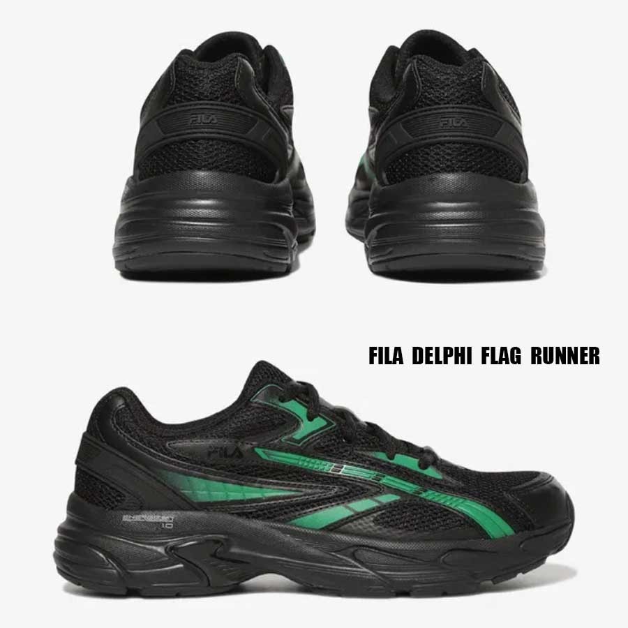 FILA★DELPHI FLAG RUNNER★兼用★BLACK/GREEN/BLACK