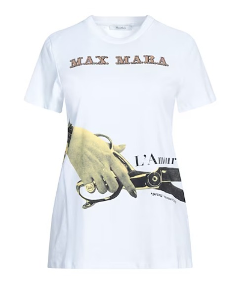 MAX MARA マックス マーラ ロゴ Lady's Tシャツ 半袖 コットン