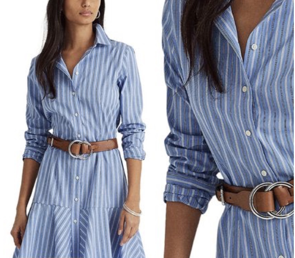 Ralph Lauren シャツワンピース コットン STRIPE