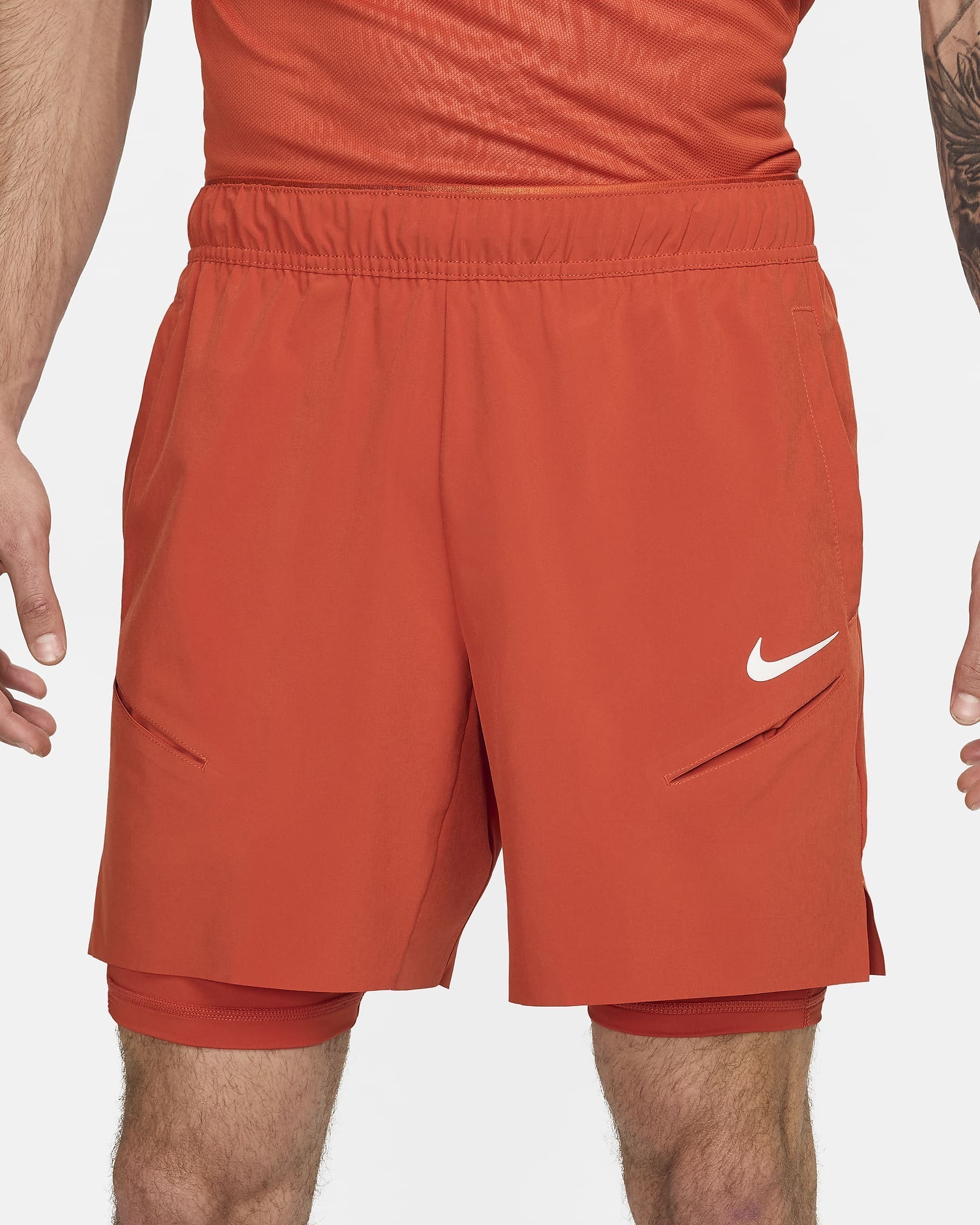 激安通販新作 Slam Court NIKE テニスTシャツ&ショーツ テニス Factor Rust 上下 ウェア