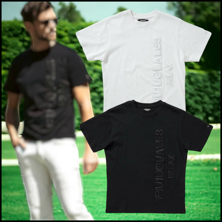 【1PIU1UGUALE3 RELAX】バーチカル刺繍ロゴ 半袖Tシャツ