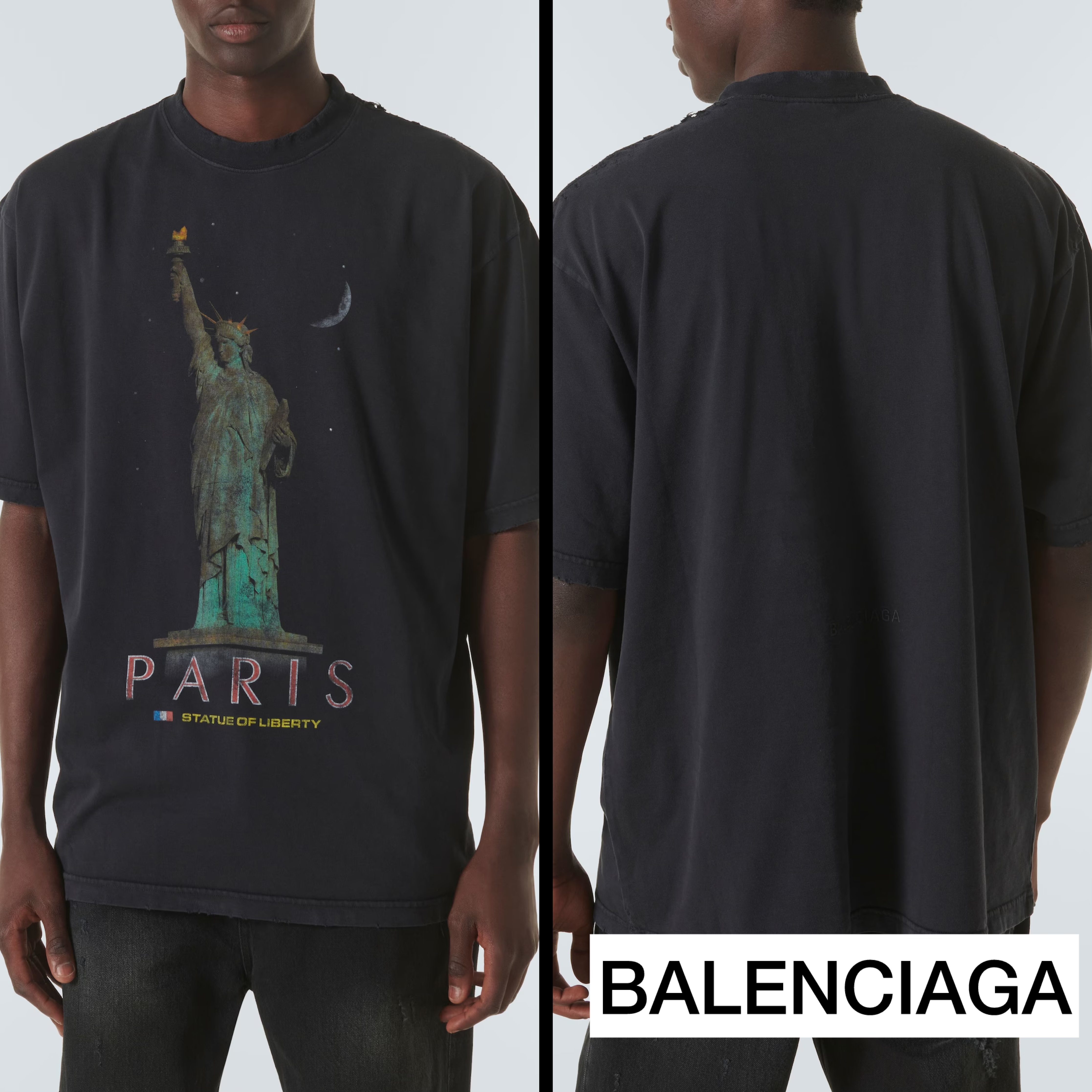 ☆関税込み☆【Balenciaga】ParisLiberty cotton jersey T-shirt