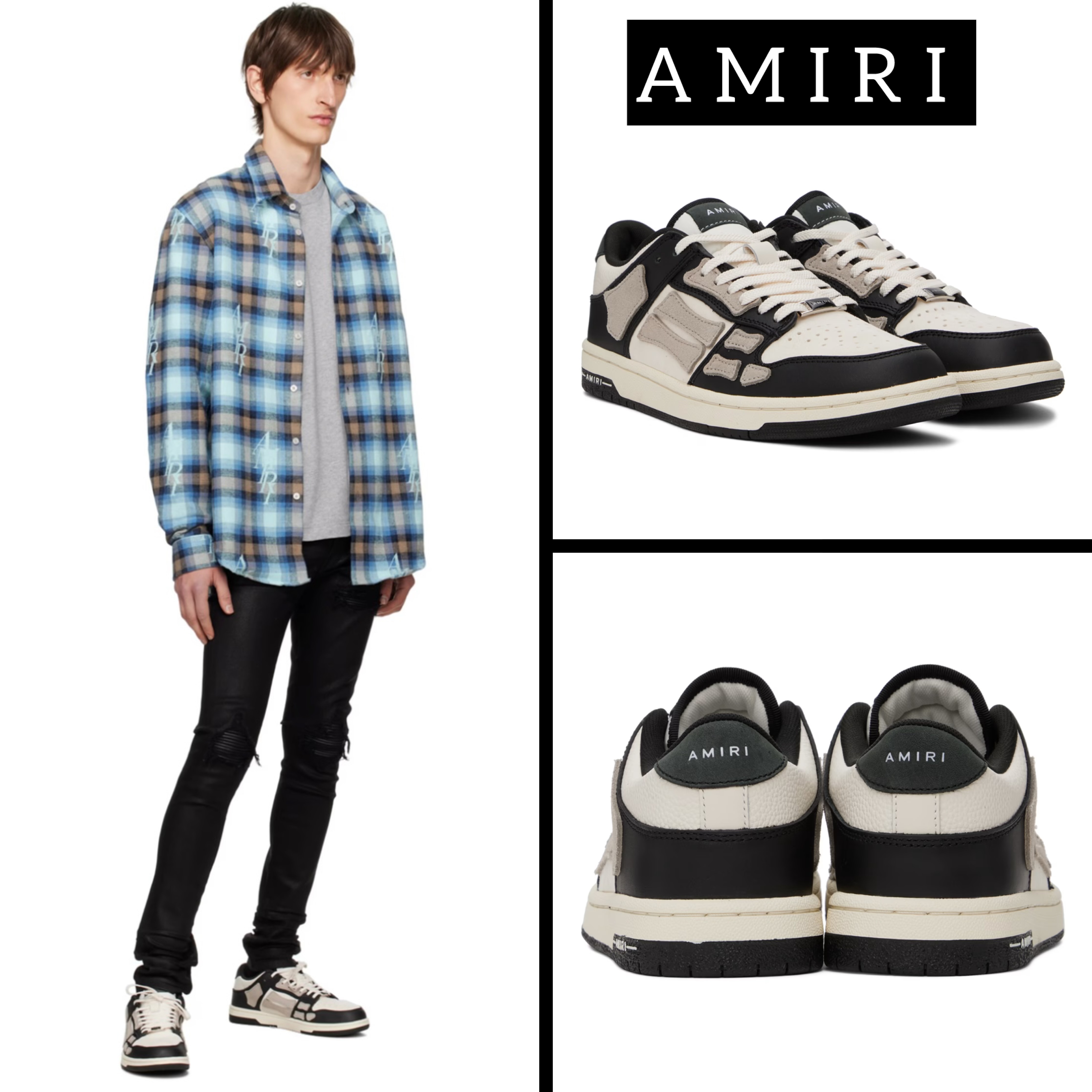 ☆関税込み☆【AMIRI】ブラック＆トープSkel-Top Low スニーカー
