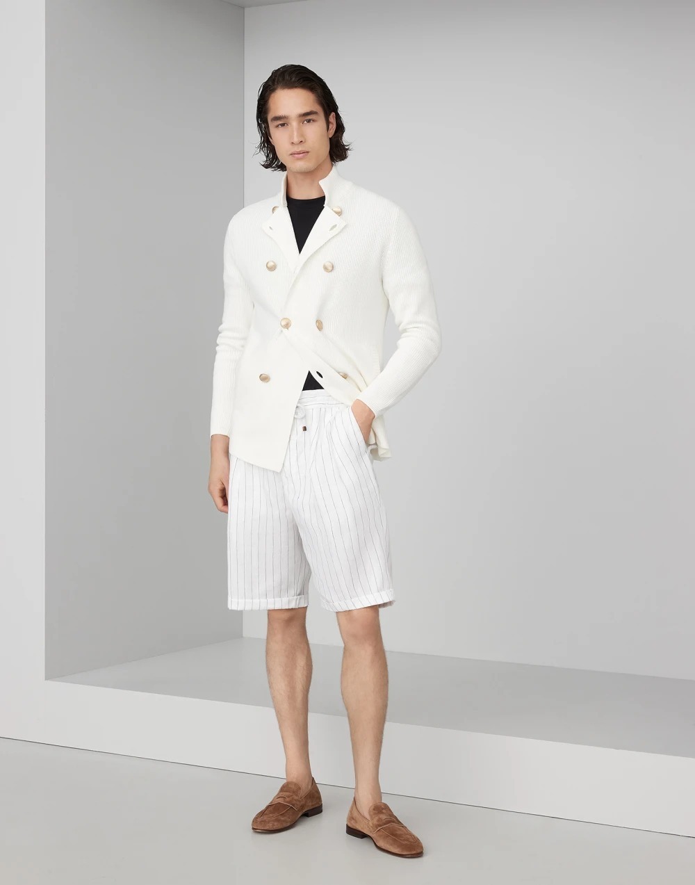 《送料無料》 BRUNELLO CUCINELLI shorts in pinstriped