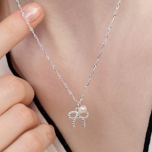 正規品・関税込み◆HEI◆ribbon string pearl necklace