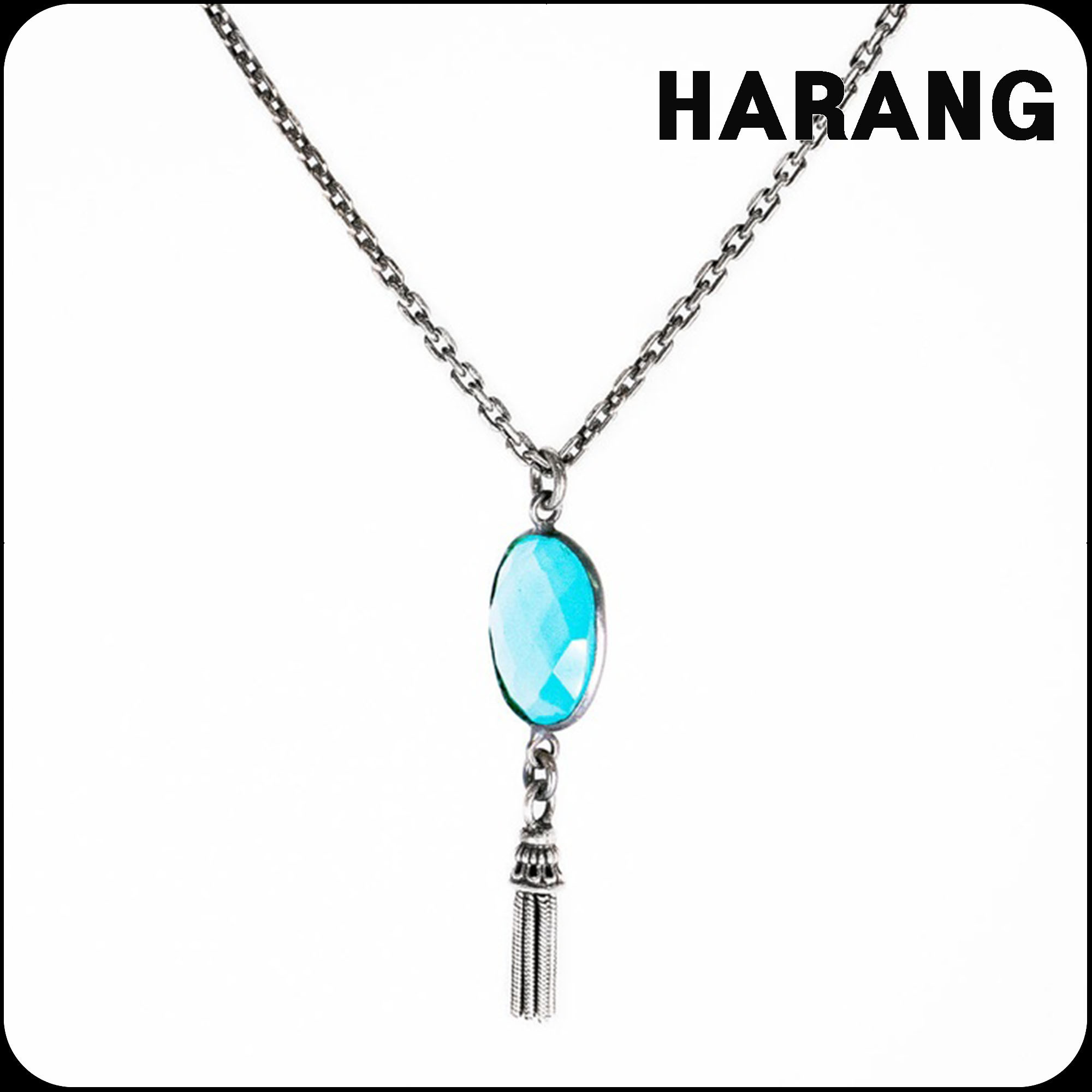 [HARANG] ★BTS 着用★HR 288N_Blue Calcite Tassel Necklace