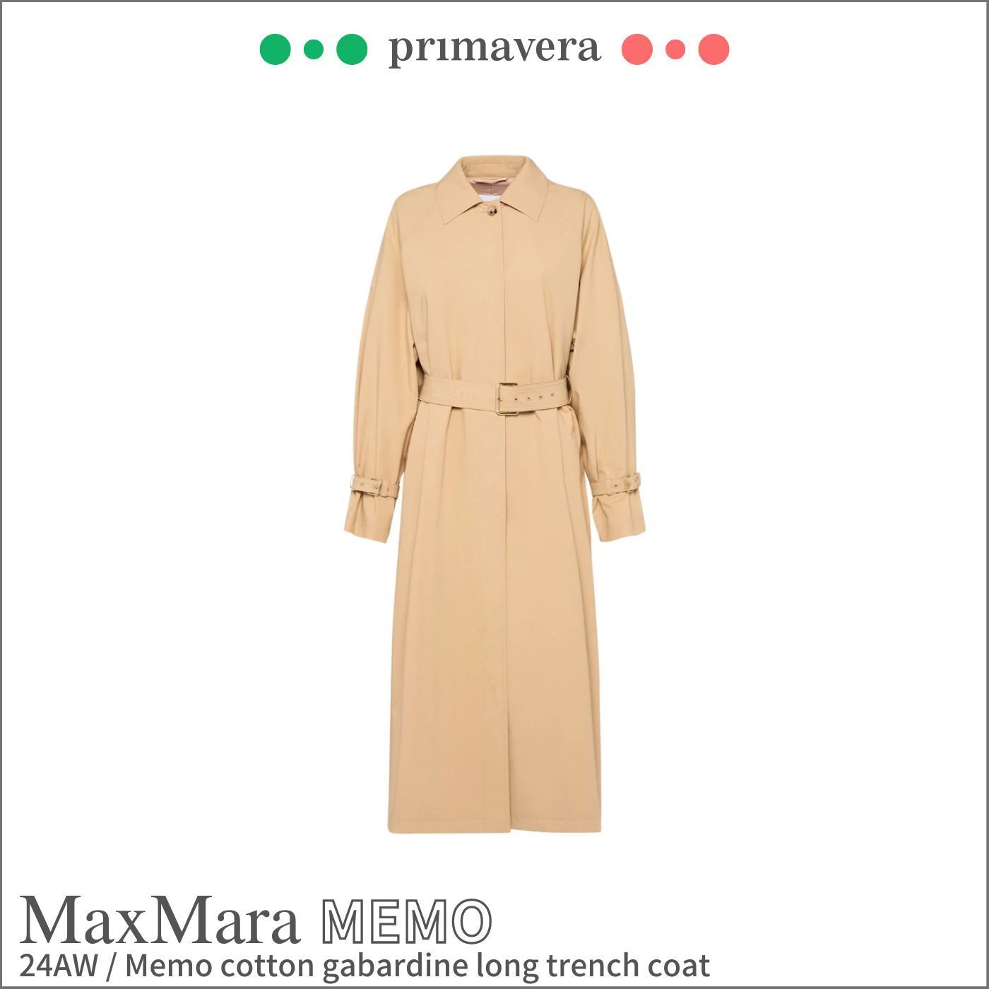 Max Mara◆MEMO◆撥水キャンバス トレンチコート