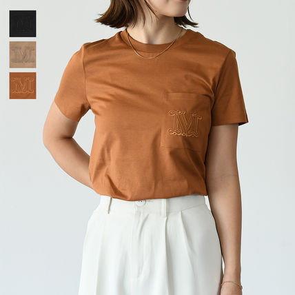 MaxMara studio◇クラシックなラッフル付きコットンVettaTシャツ