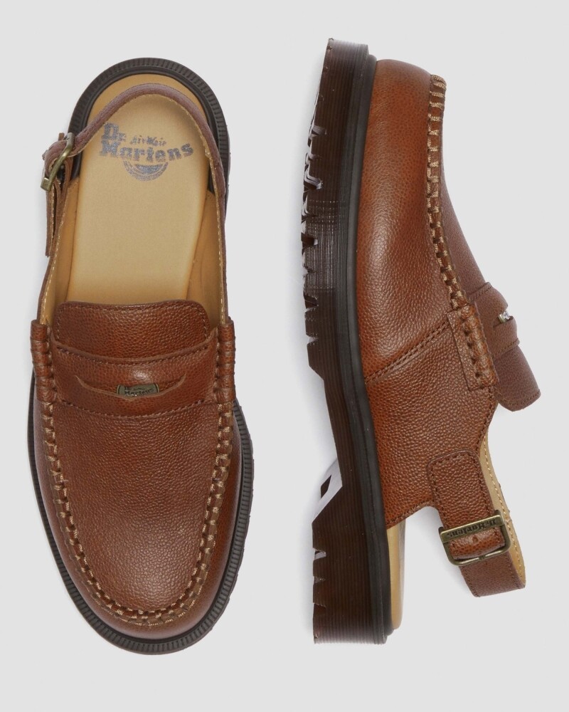 【Dr.Martens】PENTON スリングバック ローファー ミュール 茶 Dr.Martens】PENTON スリングバック ローファー ミュール 茶 靴
