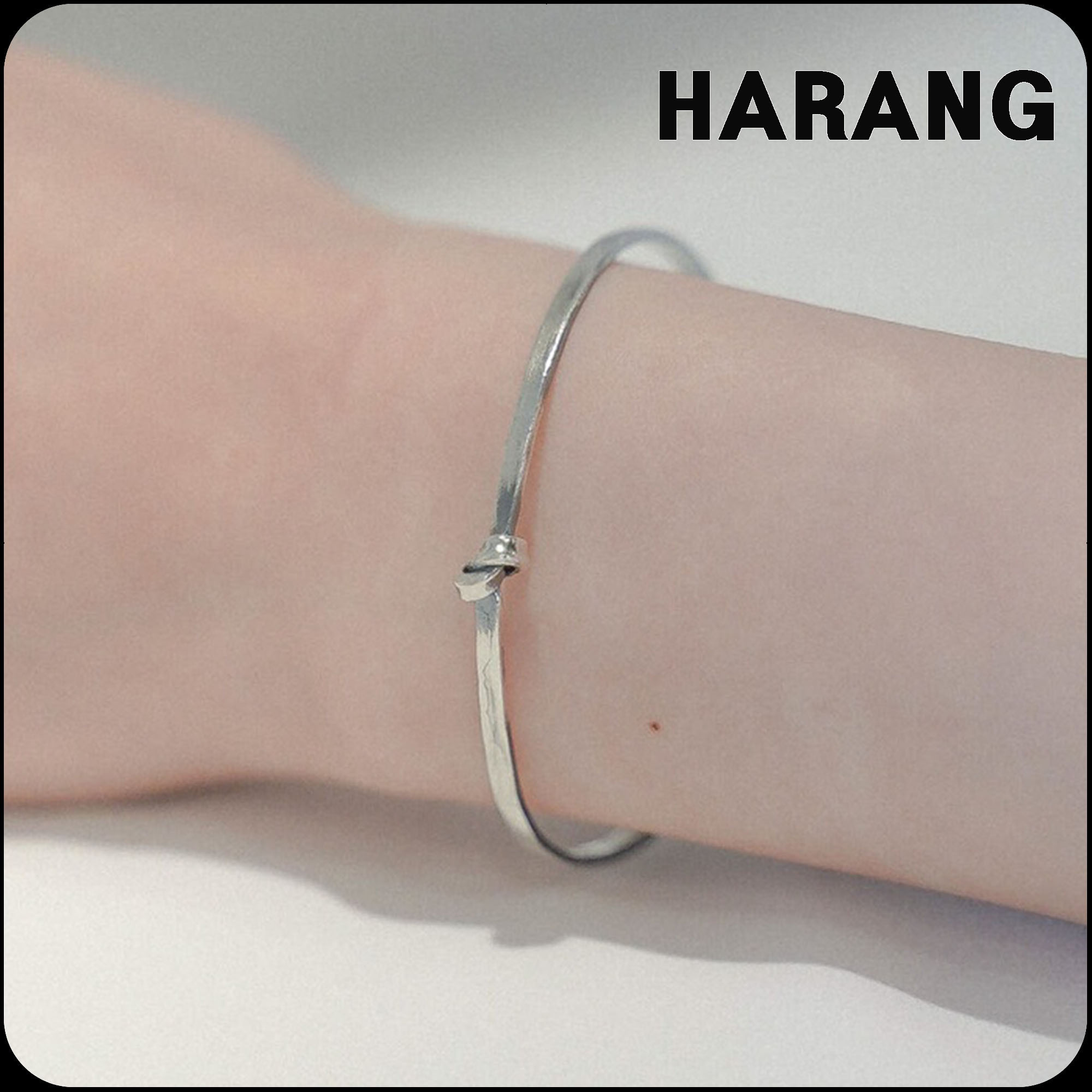 [HARANG]★BTS 着用★HR 05B_Silver Knotted Bangle Bracelet