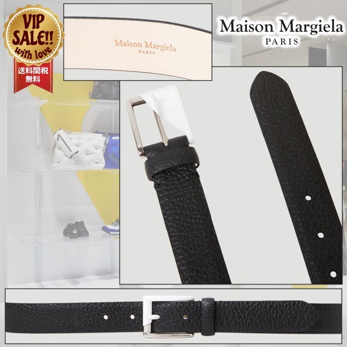 maison margiela 80サイズ　黒 レザーベルト 金属製バックル 楽天市場】MAISON MARGIELA メゾンマルジェラ ベルト SA1TP0004