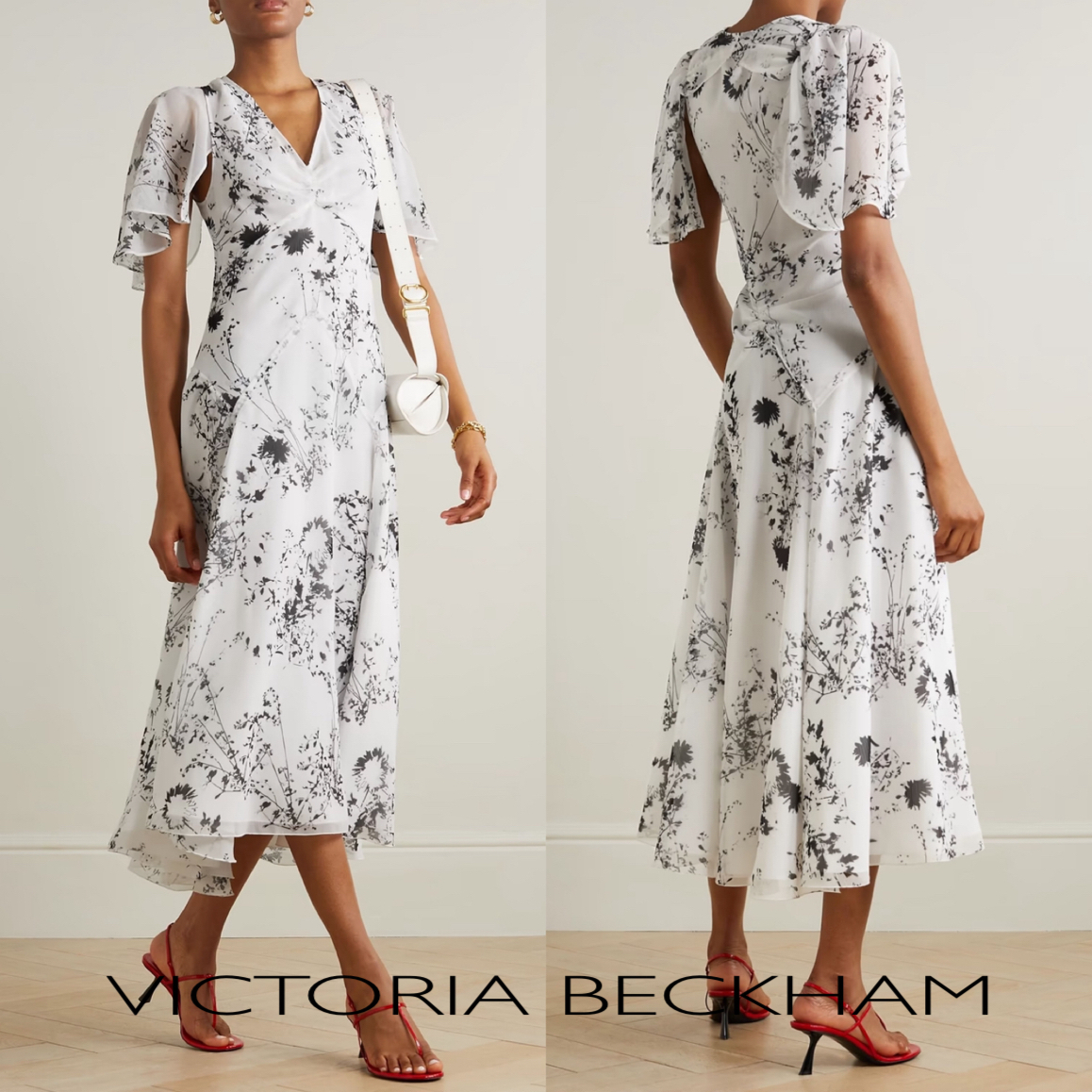 花柄★シフォン★アシンメトリー★ワンピース★VICTORIA BECKHAM
