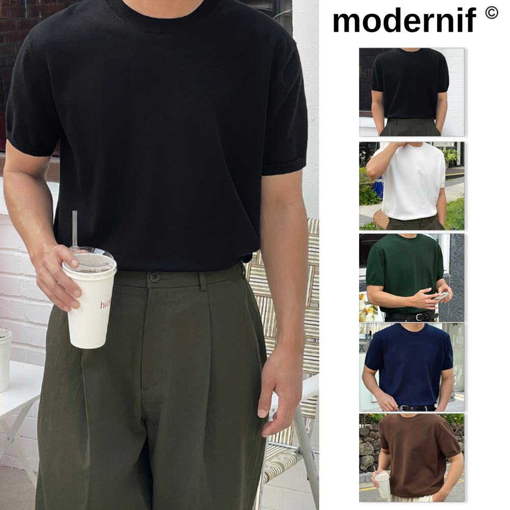 【MODERNIF】Decoy Linen Round Knit