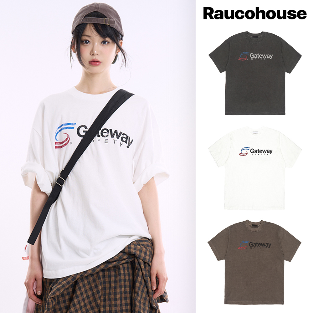 【Raucohouse】Gateway vintage printed over T-shirt