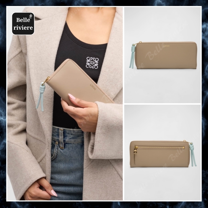 24SS new/LOEWE ノットコンチネンタルウォレット Wallet Beige
