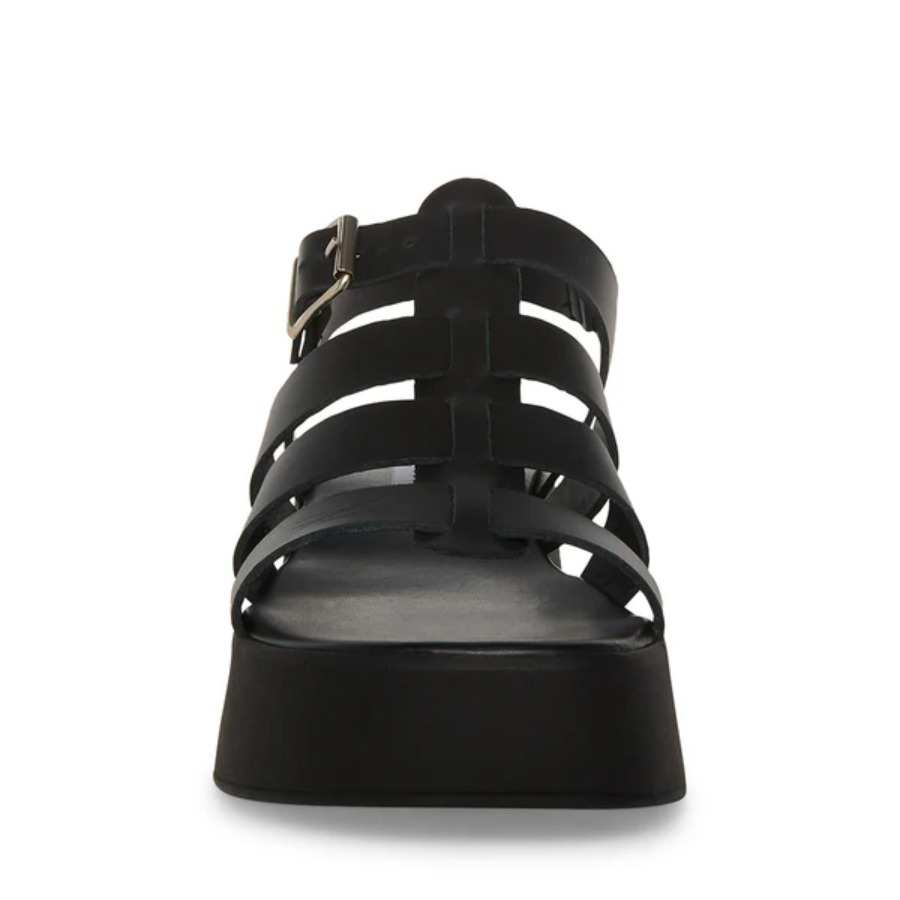 【Steve Madden】SARAI BLACK LEATHER ストラップ サンダル Steve Madden】SARAI BLACK LEATHER ストラップ サンダル