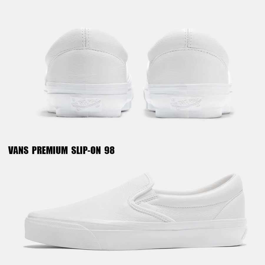 VANS★PREMIUM SLIP-ON 98 LEATHER★兼用★WHITE