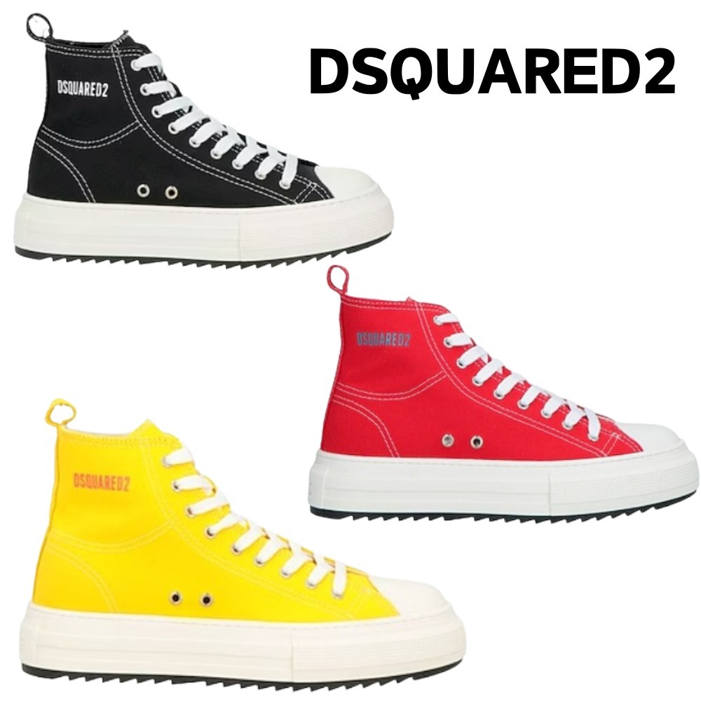 D squared2★レザースティレットヒール ★送関込 D SQUARED2】ハイカット ロゴ入り スニーカー DSQUARED2 靴