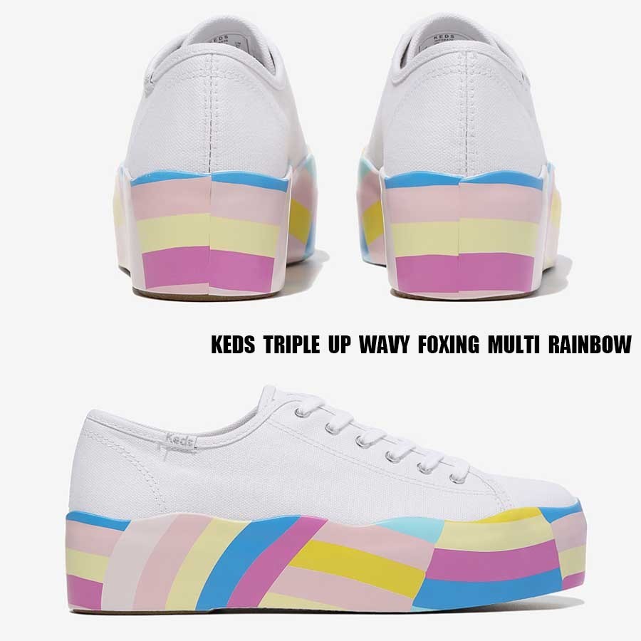 KEDS★TRIPLE UP WAVY FOXING MULTI RAINBOW★厚底