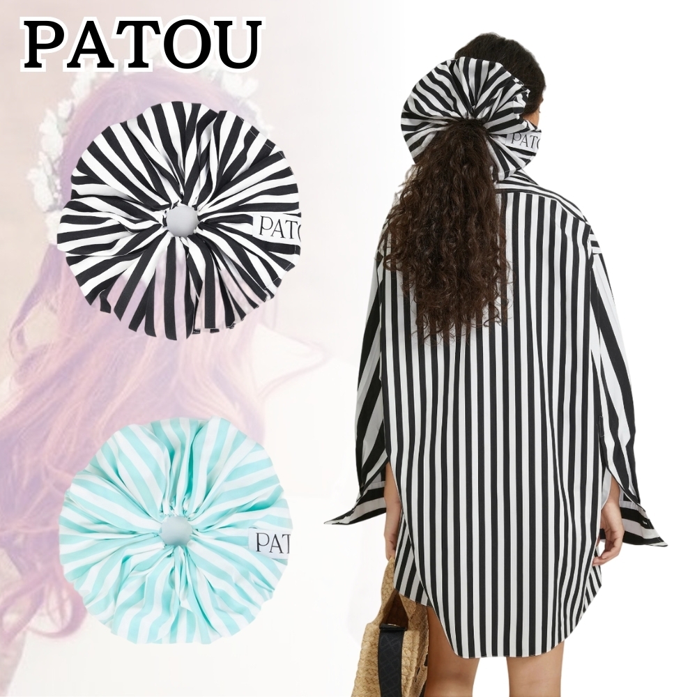 PATOU*セレブな雰囲気*プリントコットン パトゥ シュシュ ラージ