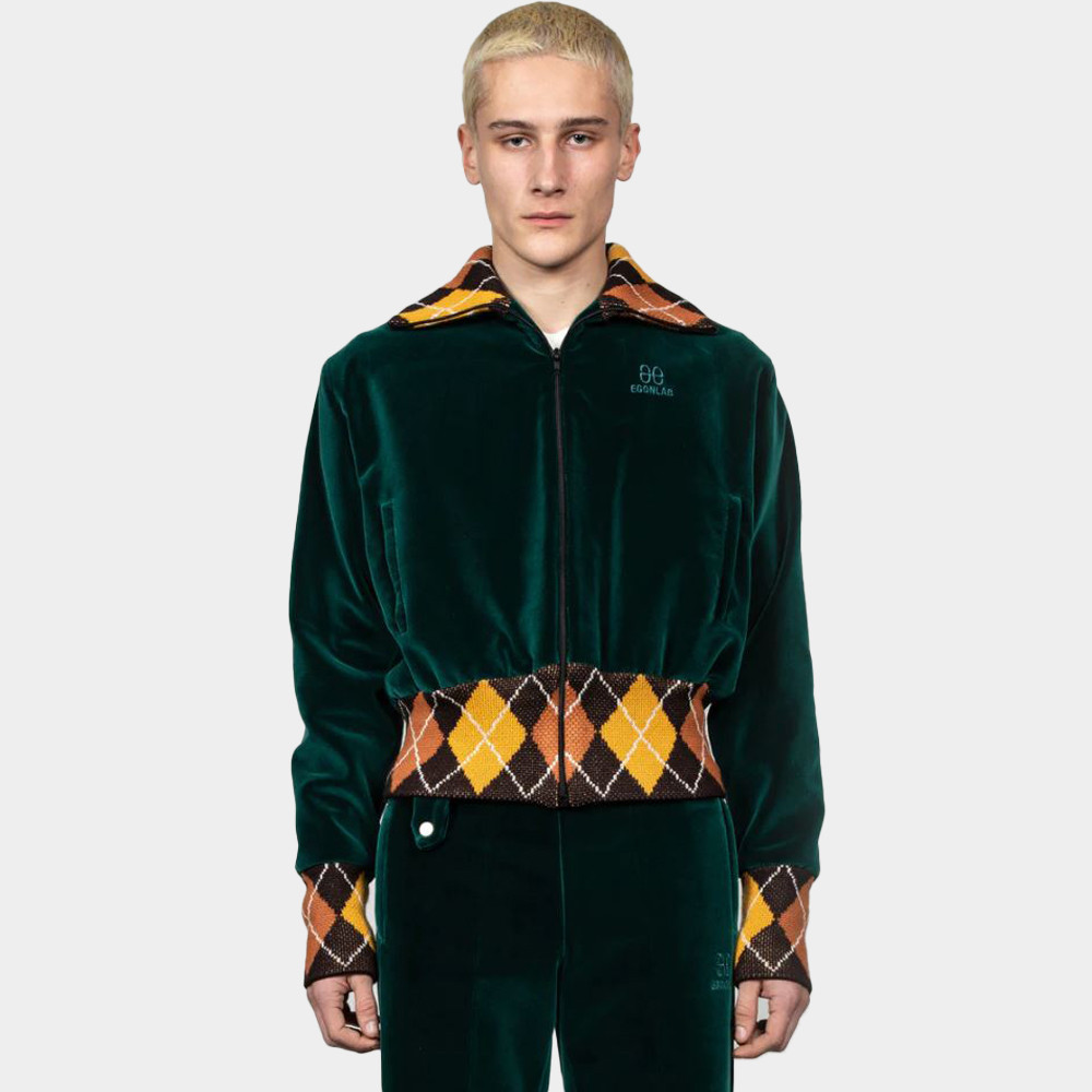 爆売り！ EGONLAB】GREEN アウター・ジャケット TRACKSUIT VELVET ジャケット・アウター