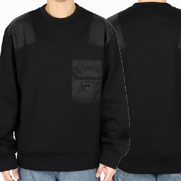 PRADA☆24SS リナイロンディティール コットン スウェットシャツ