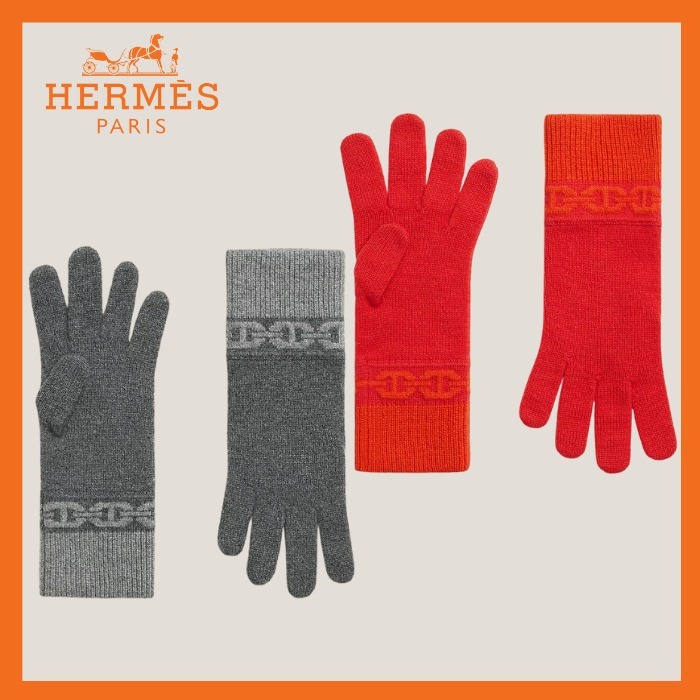 カシミヤニット【HERMES】シェーヌダンクル手袋《 Heaven》