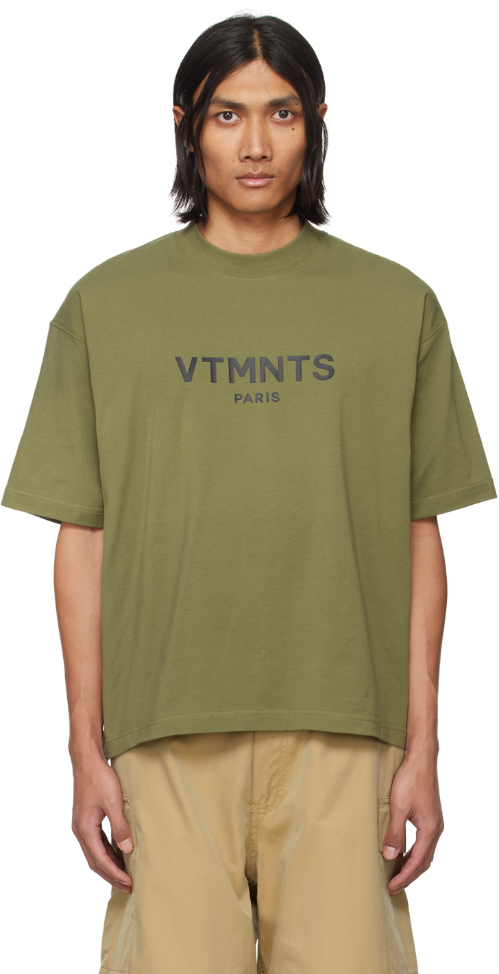 【関税込み】VTMNTS グリーン ロゴプリント Tシャツ