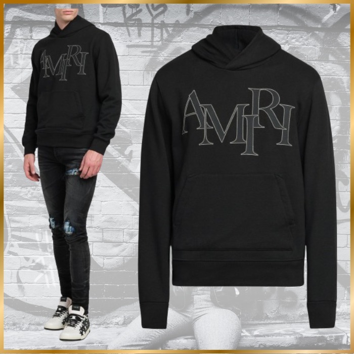♦AMIRI♦千鳥格子ロゴ・コットン・パーカー