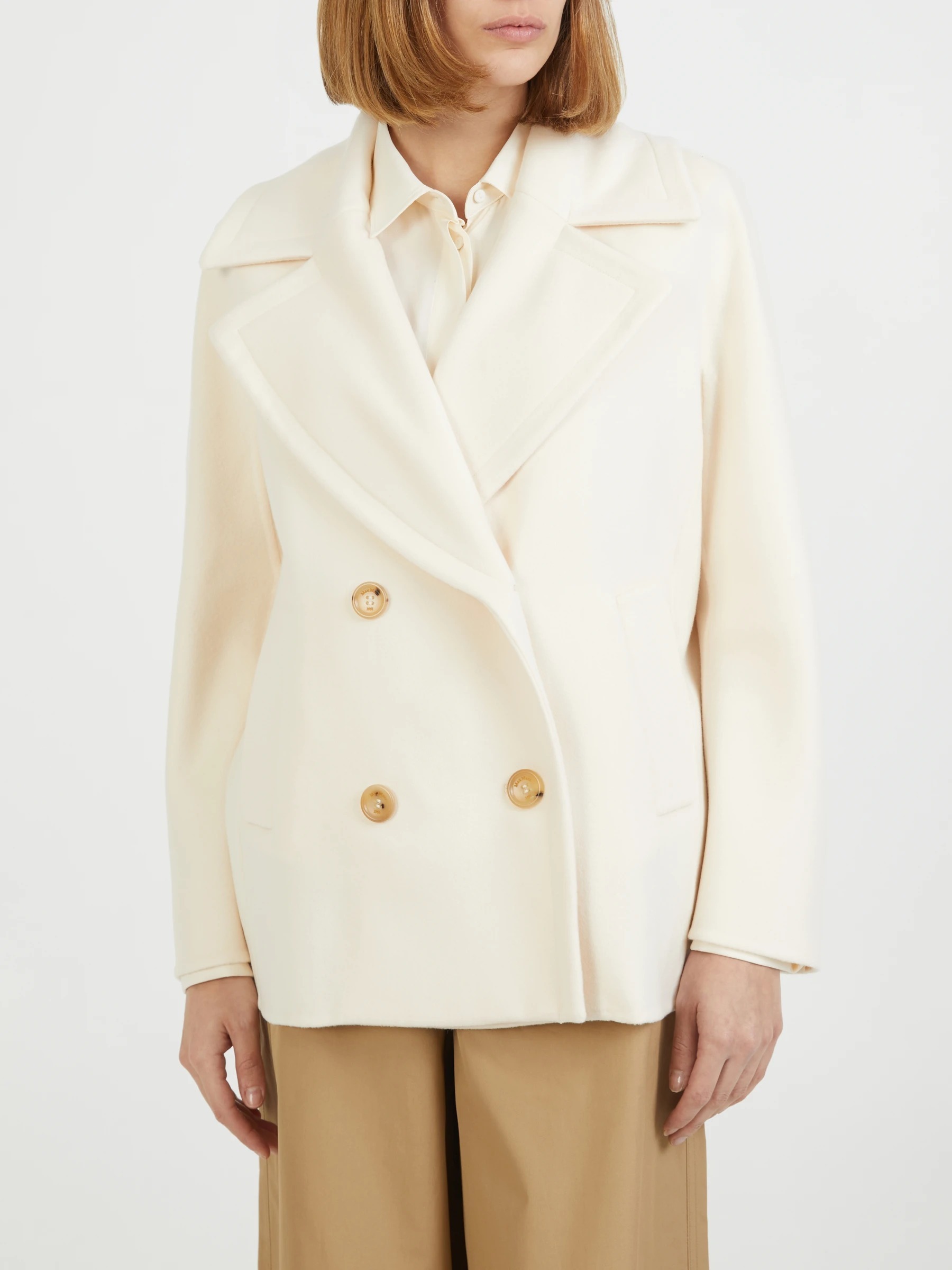 《送料無料》 MAX MARA Pea coat in wool and cashmere EDGARD