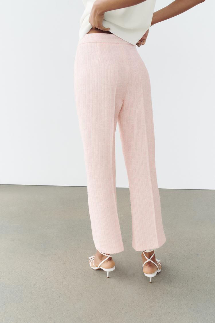 新品 ZARA テクスチャー生地 キャロットフィットパンツ L｜Yahoo