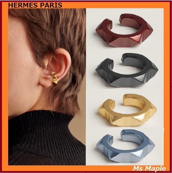 シックな光沢感☆【HERMES】シンプルイヤーカフ♪