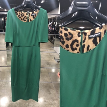 Dolce & Gabbana レオパード柄裏地 ワンピース