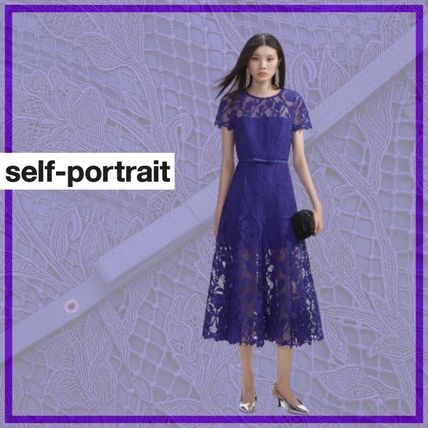 SELF-PORTRAIT ベルト 千鳥格子 プリーツ ミディドレス 千鳥格子 SELF PORTRAIT(セルフ・ポートレイト) ワンピース