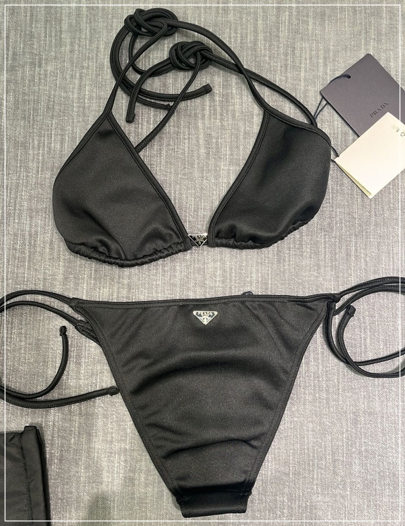 【セット】PRADA◆インターロック 紐ビキニ ツーピース水着 ロゴ