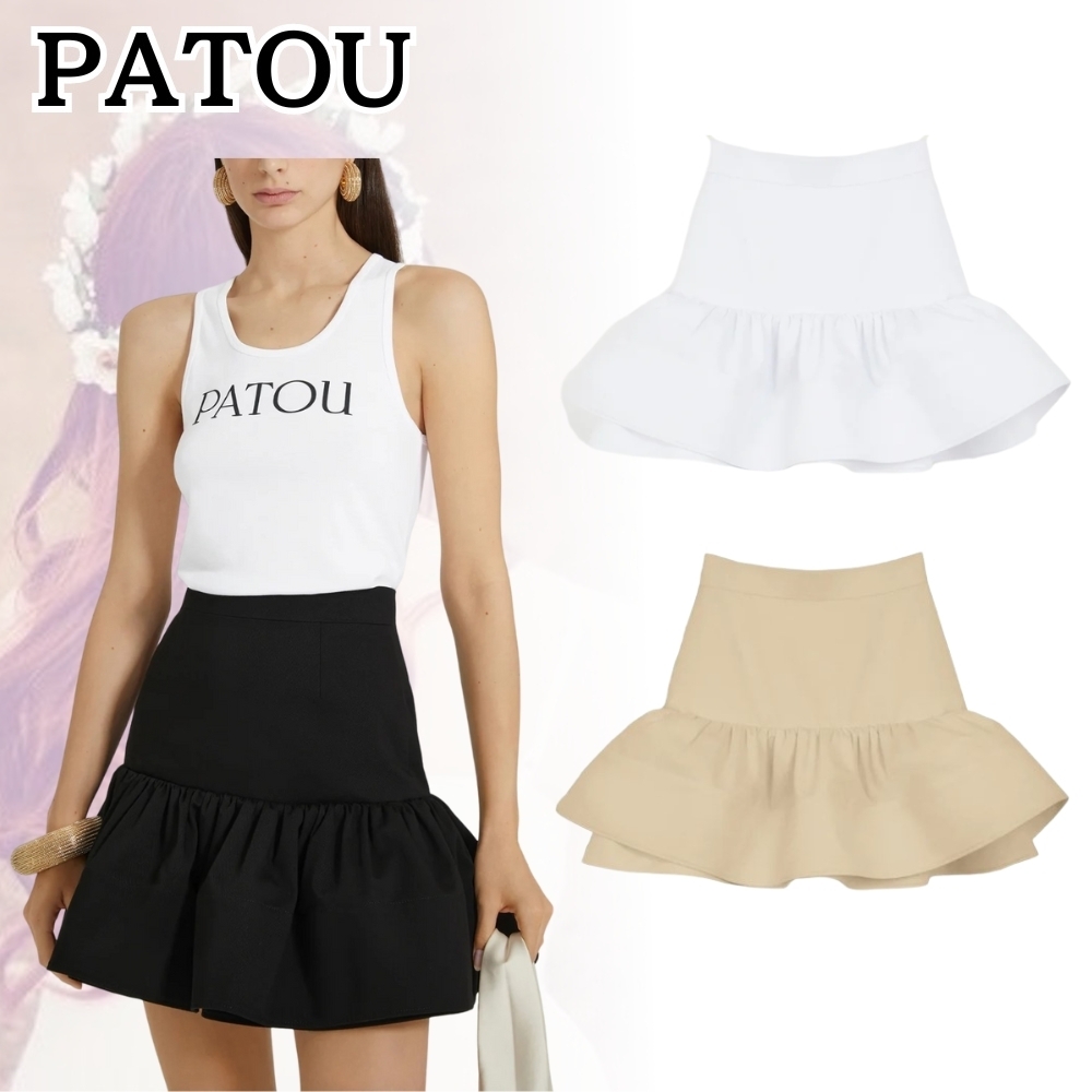 PATOU*魅力をアピール*コットンギャバジン ラッフルミニスカート