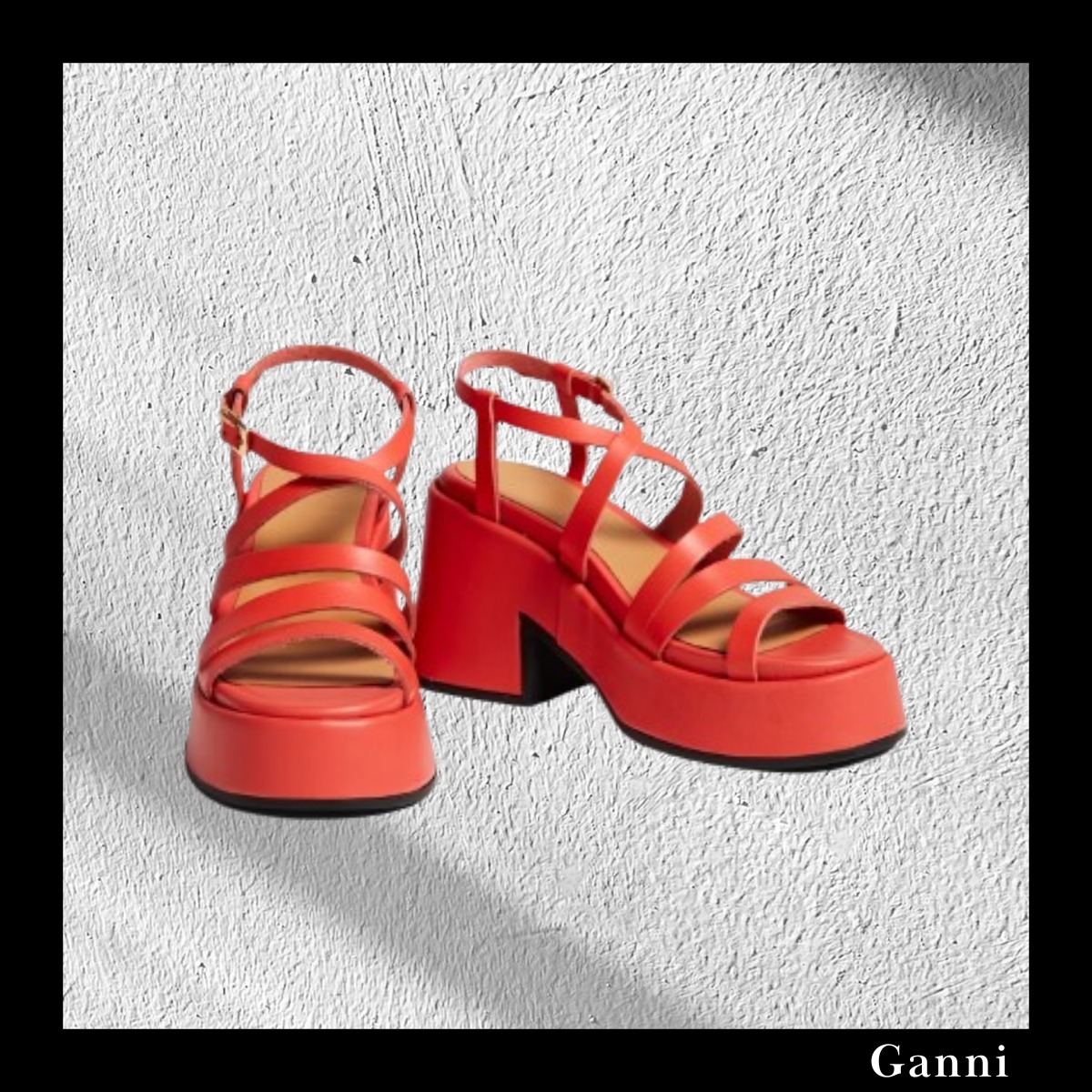 ＊送料・関税込み＊Ganni レザー プラットフォームサンダル