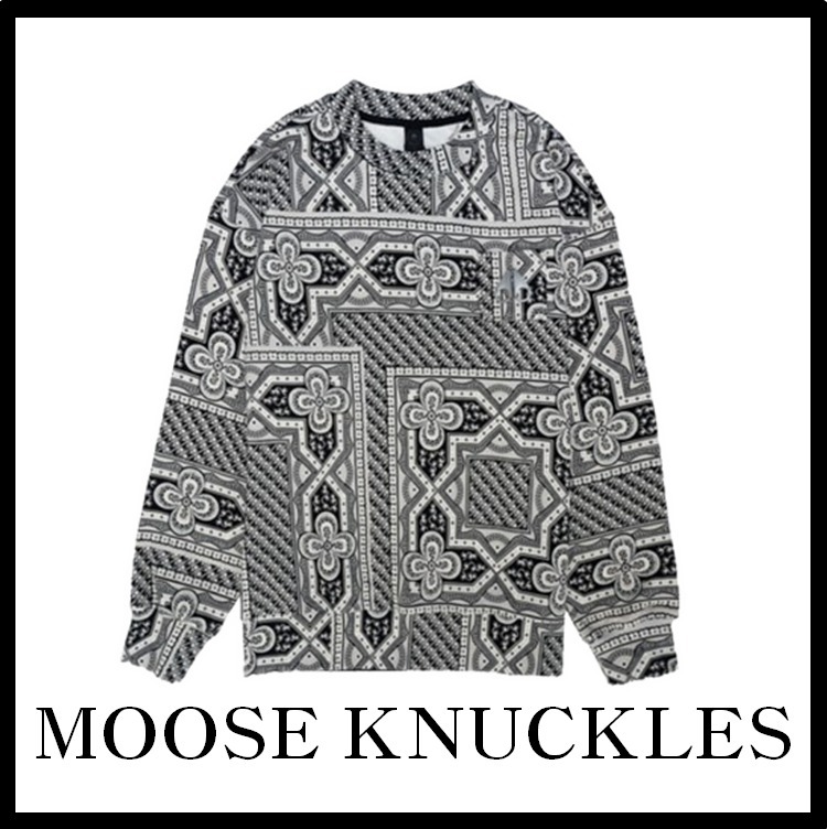 ★関税込★MOOSE KNUCKLES★バンダナプリントマンツーマン★