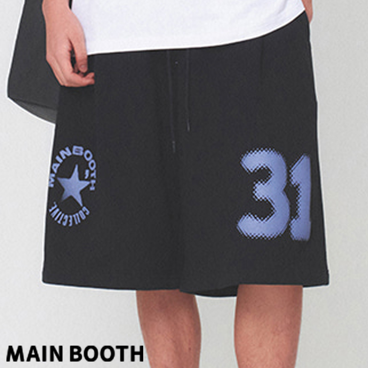 ★MAINBOOTH★Boxer Oversized Sweat Shorts(BLACK)★正規品