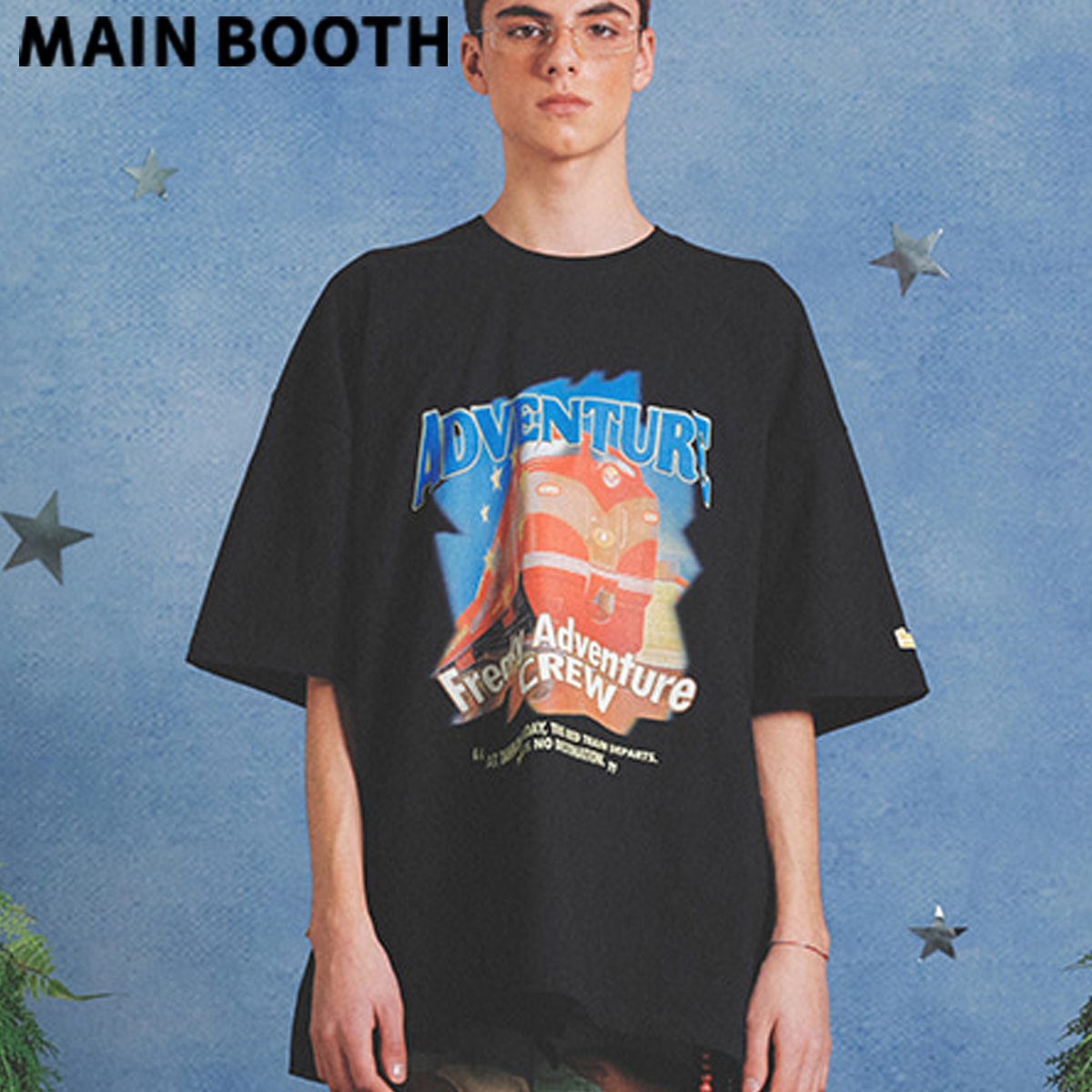 ★MAINBOOTH★Adventure Oversized T-shirt(BLACK)★正規品/人気