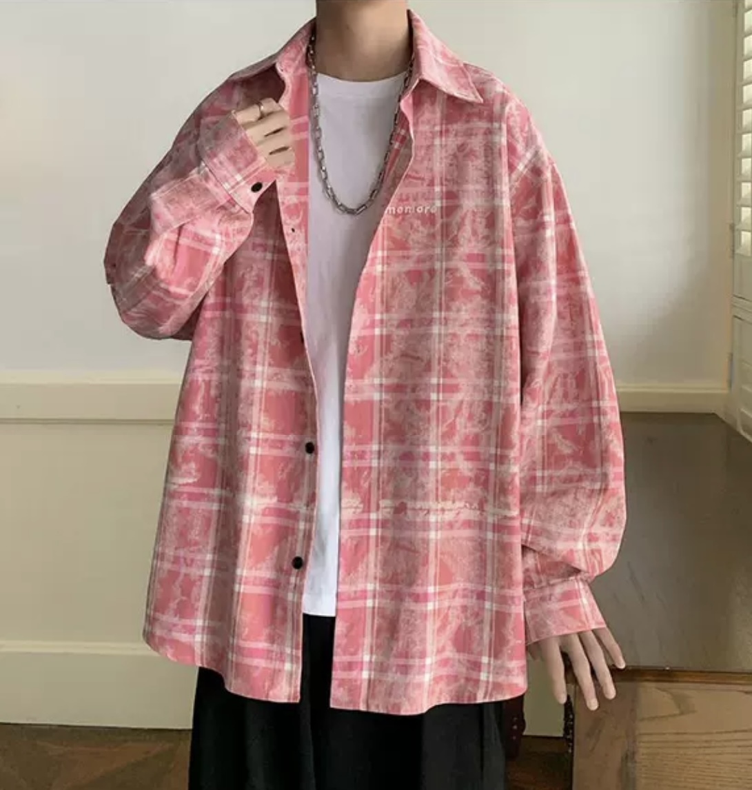 メンズ チェック柄シャツ 韓国