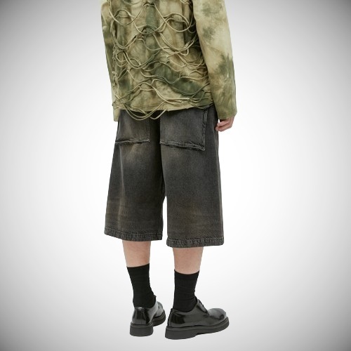 D-ANDRE-SHORT-S Loose bermuda shorts in denim and nylon